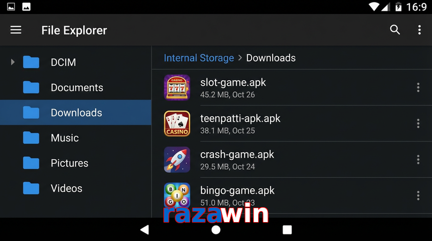 Main screen of Razawin gameapk page for PK players